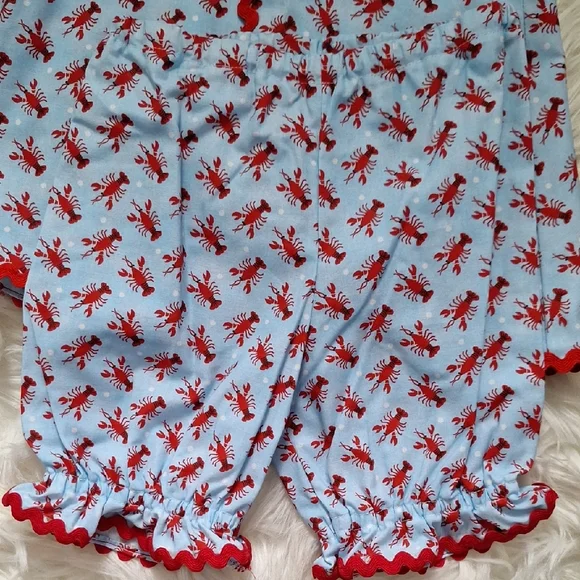 Kids Red and Blue Casual Dress Set - Picture 4 of 5